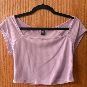 SHEIN Lavender Ribbed Crop Top